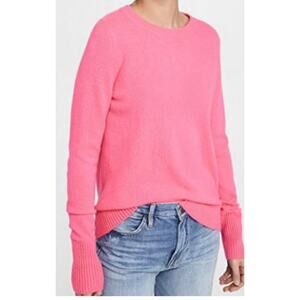 NWOT White + Warren Long Sleeve Crewneck Cashmere Pink Sweater SMALL